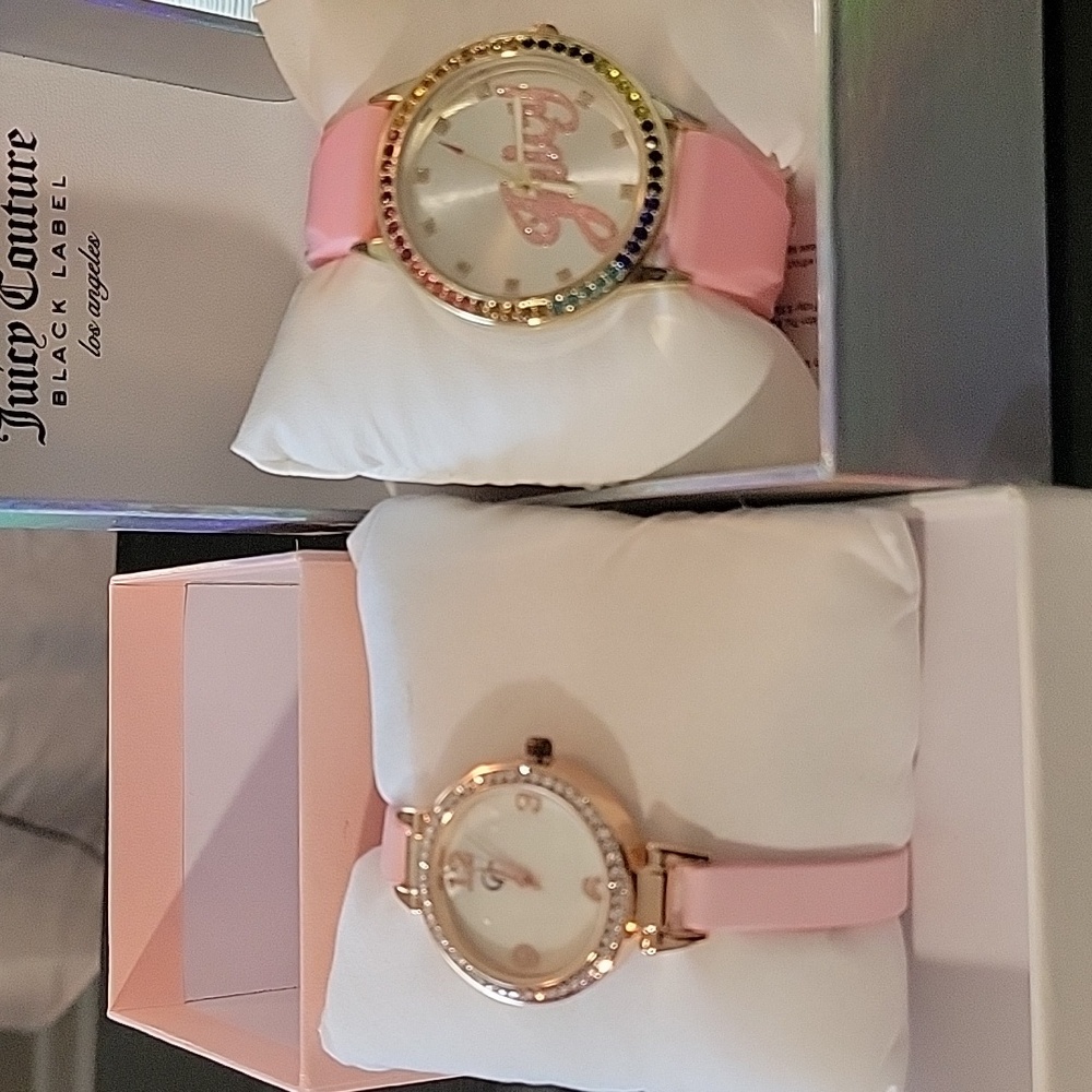 Juicy Couture Multicolor Crystal Pink and Gold Watch